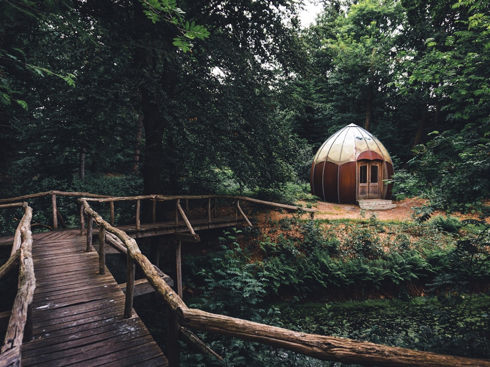 brown house near trees