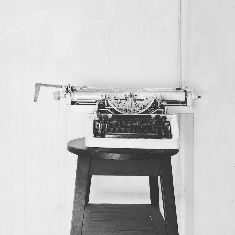 white and black typewriter