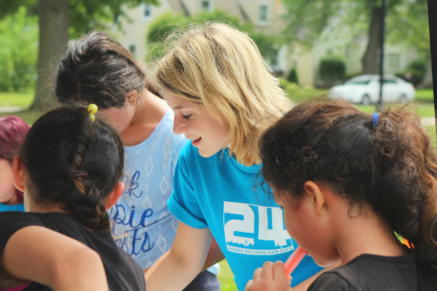 Volunteers collecting litter during a community clean-up