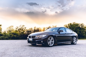 black BMW sedan