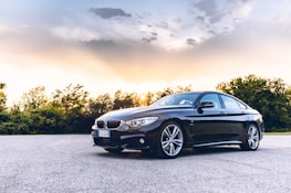 black BMW sedan