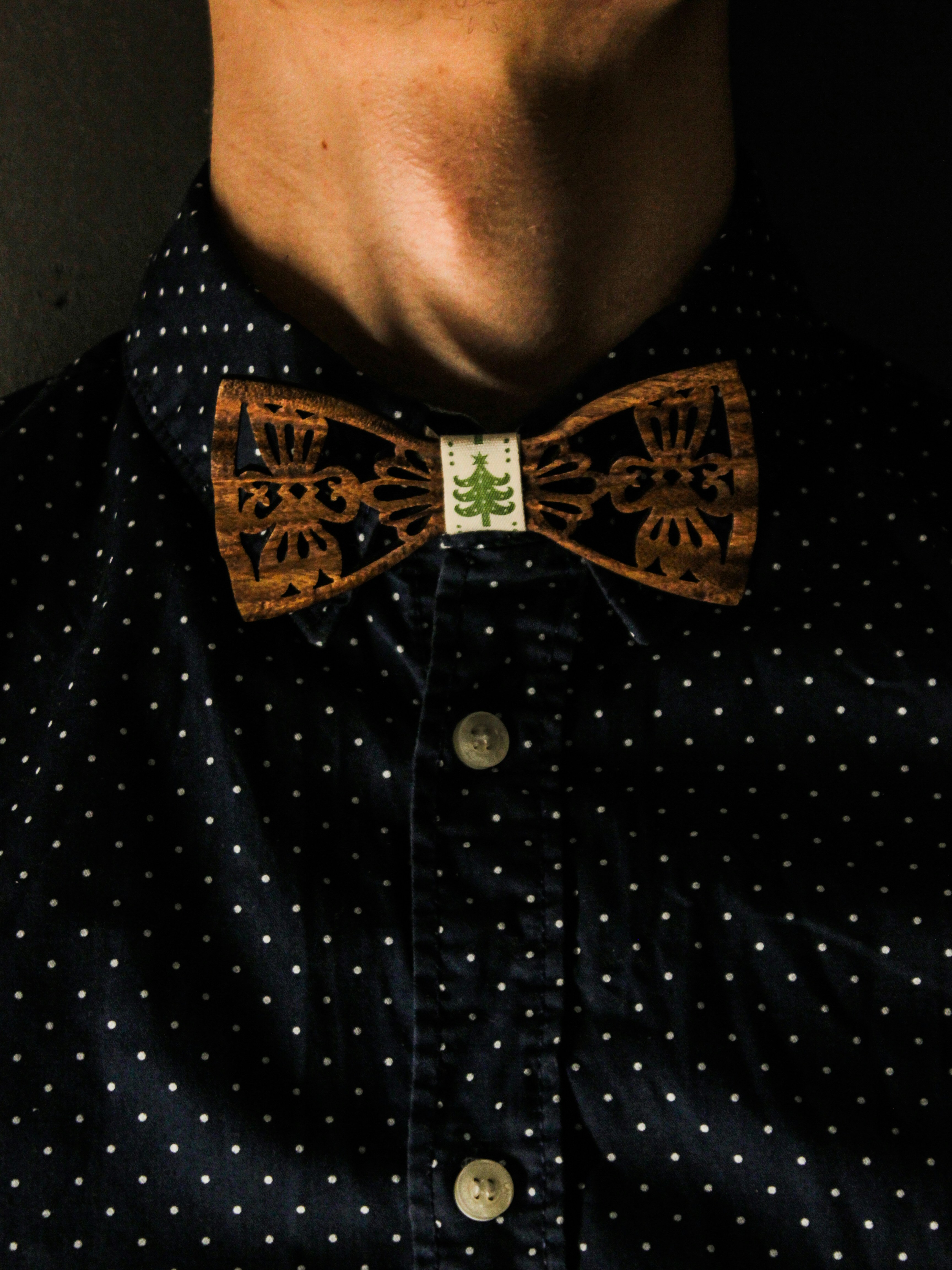black and gold polka dot shirt