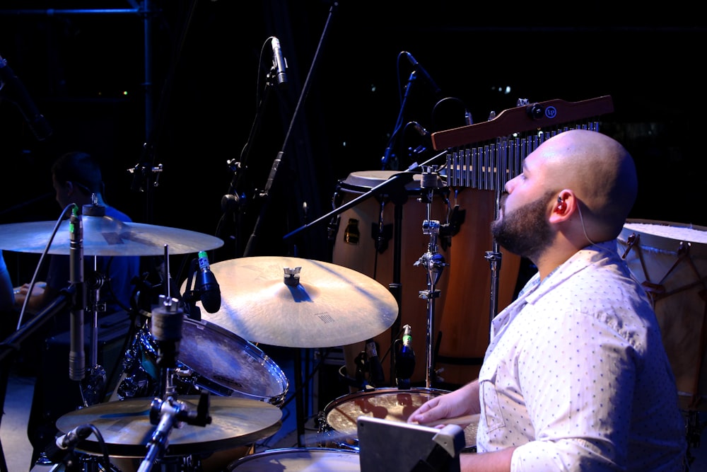 man using drum