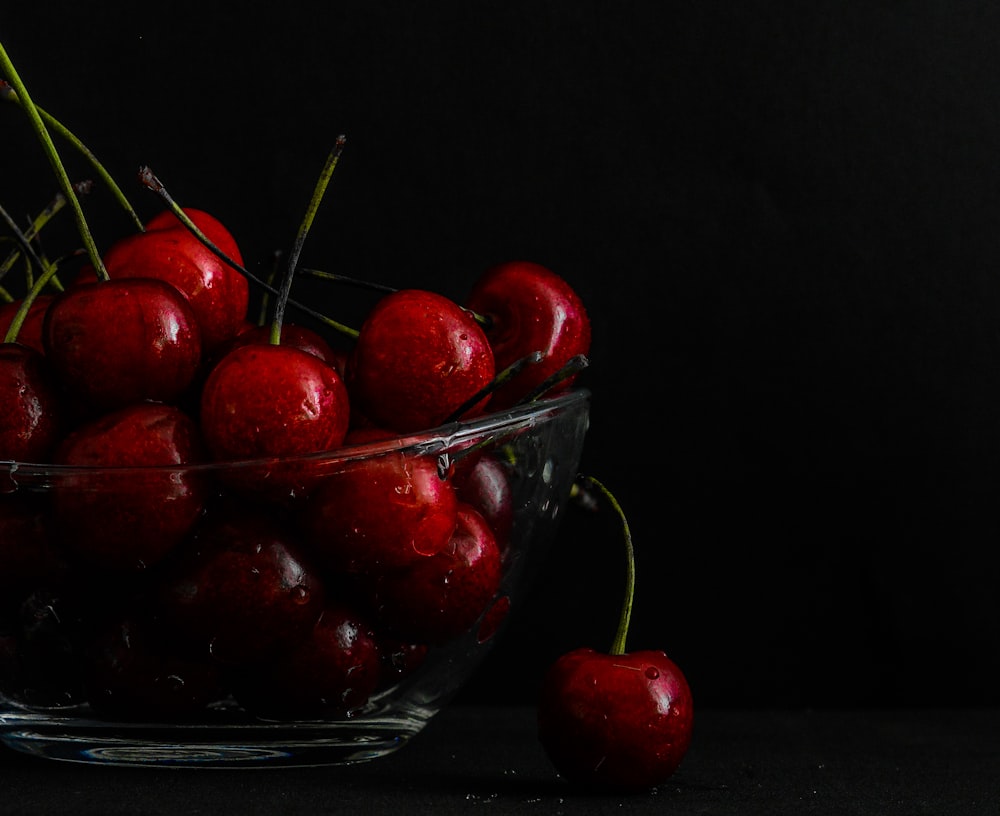 bowl of red cherries