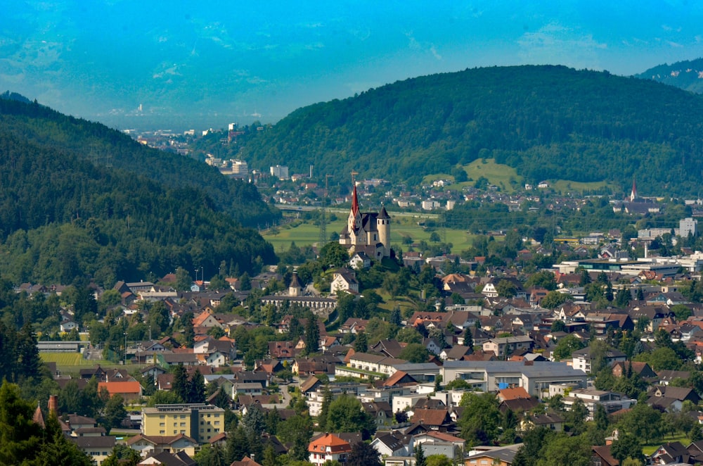 houses near mountain