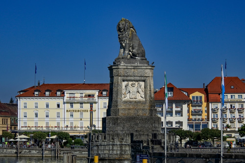 black lion statue