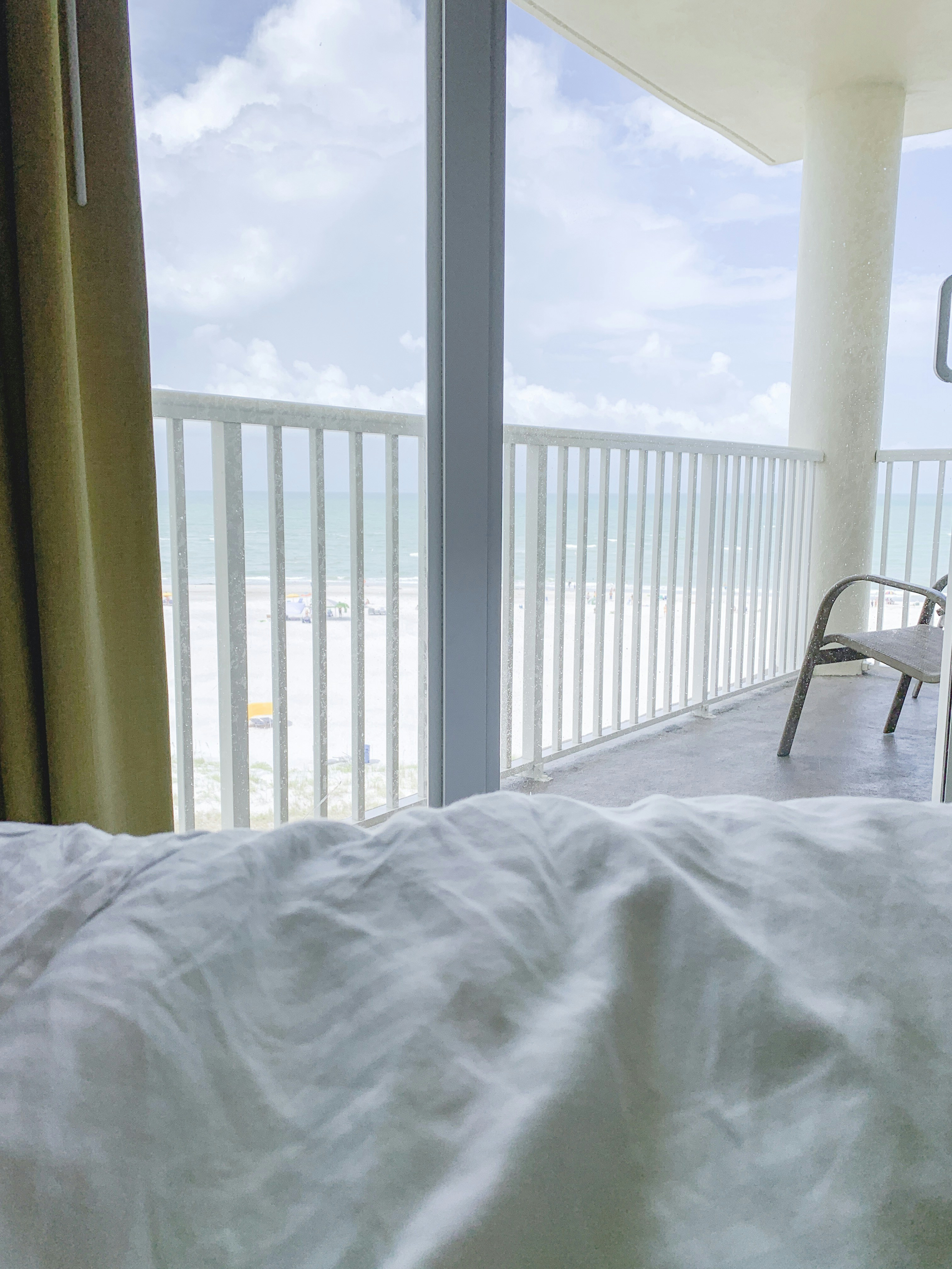 window overlooking a beach