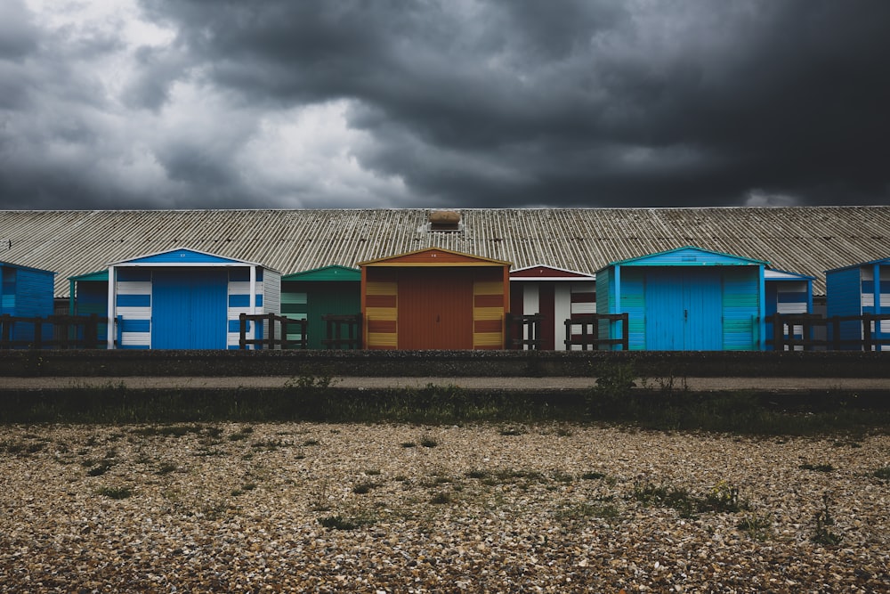 multicolored wooden sheds photo