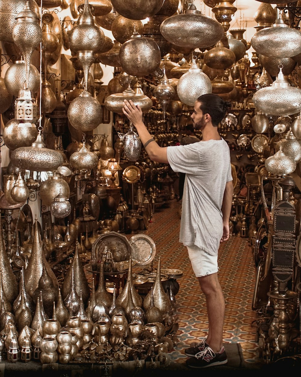 interior of a store full of metal jars