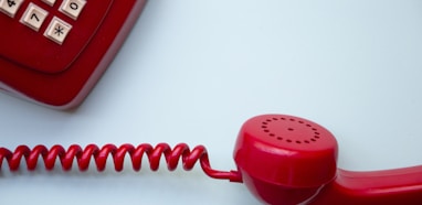 red corded home phone