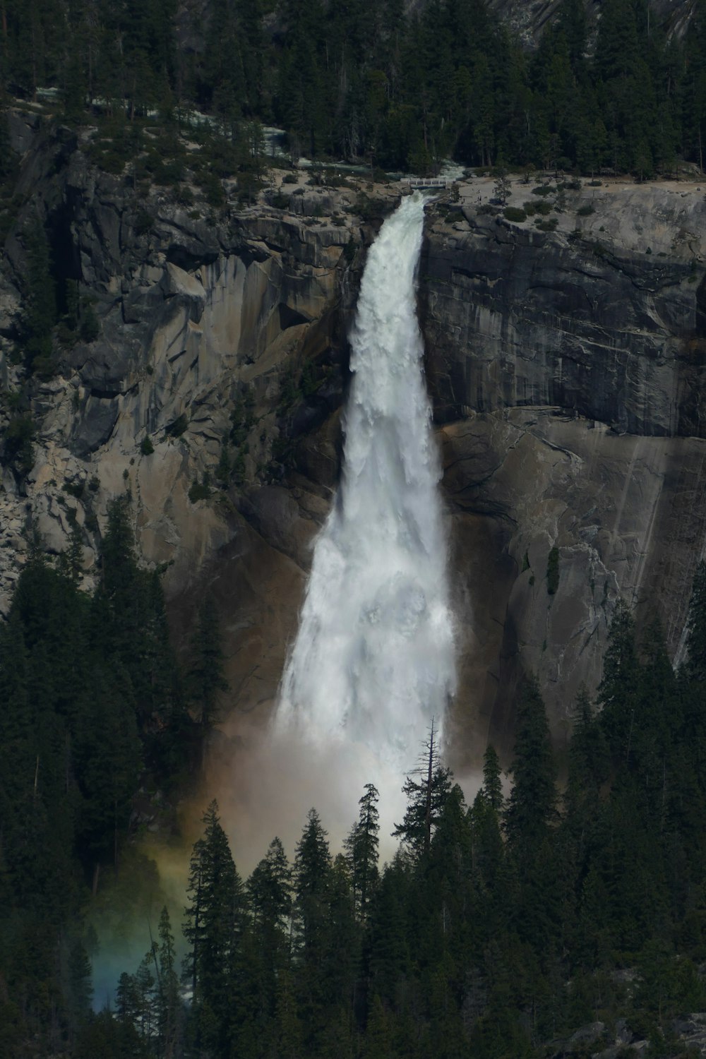 long exposure photography of waterfalls