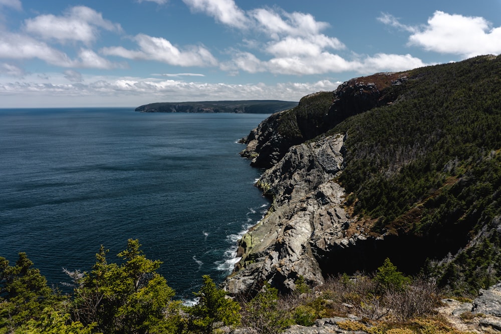 mountain cliff beside sea