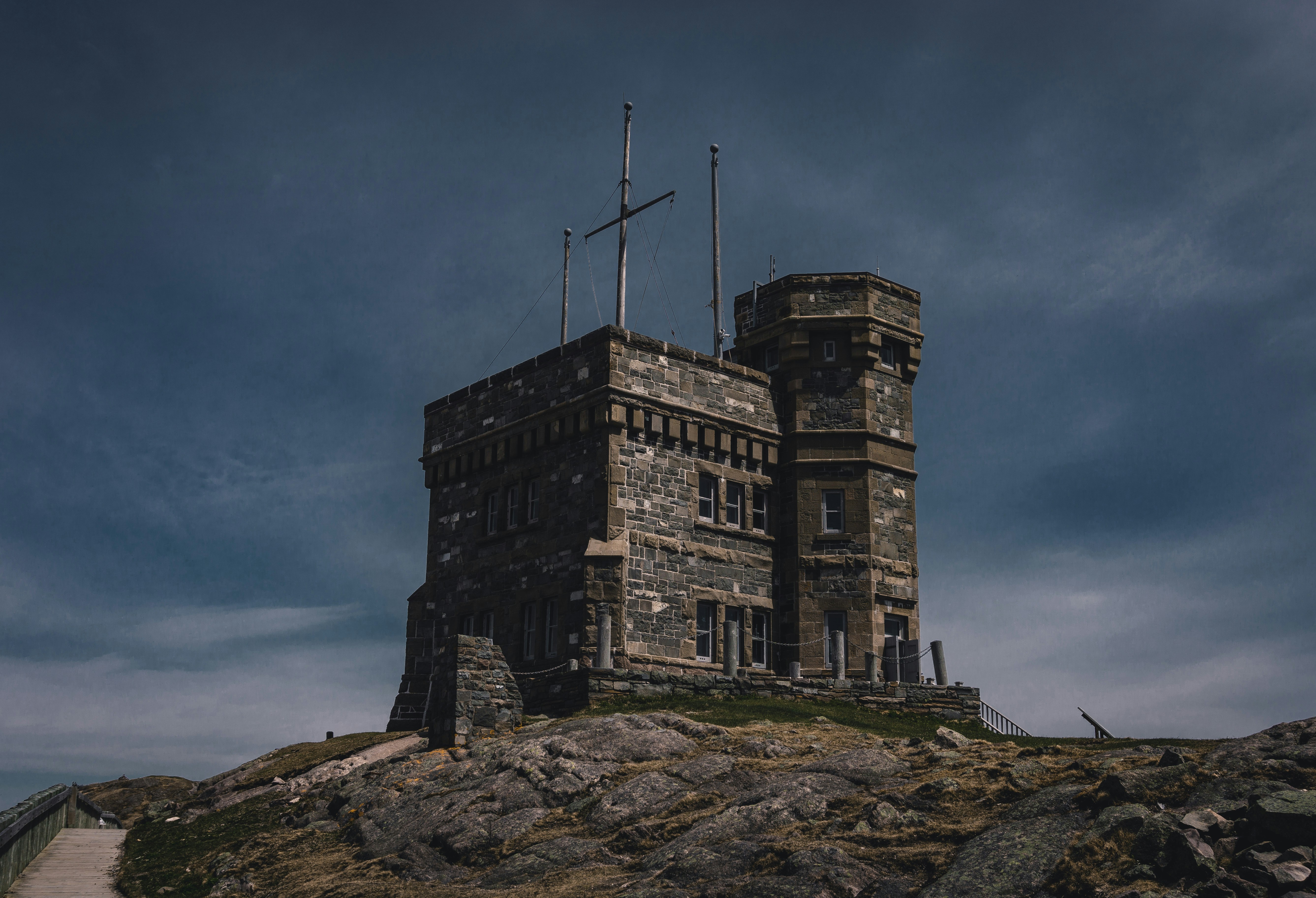 grey concrete building under grey sky