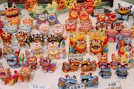 assorted-color character figurines