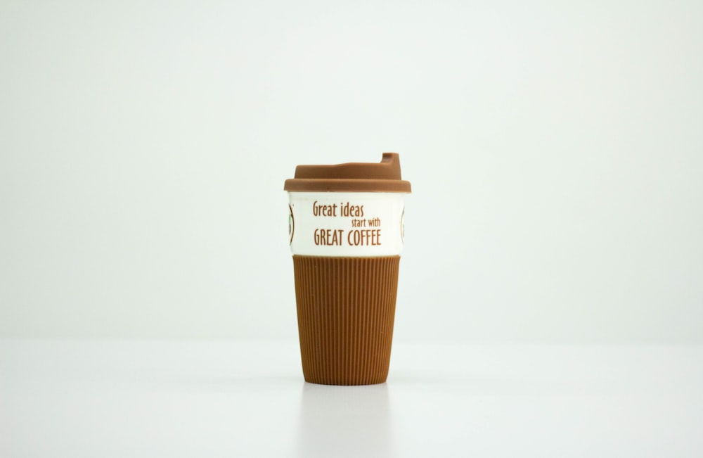 brown disposable cup