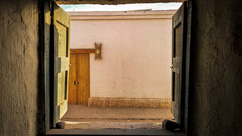 brown wooden door