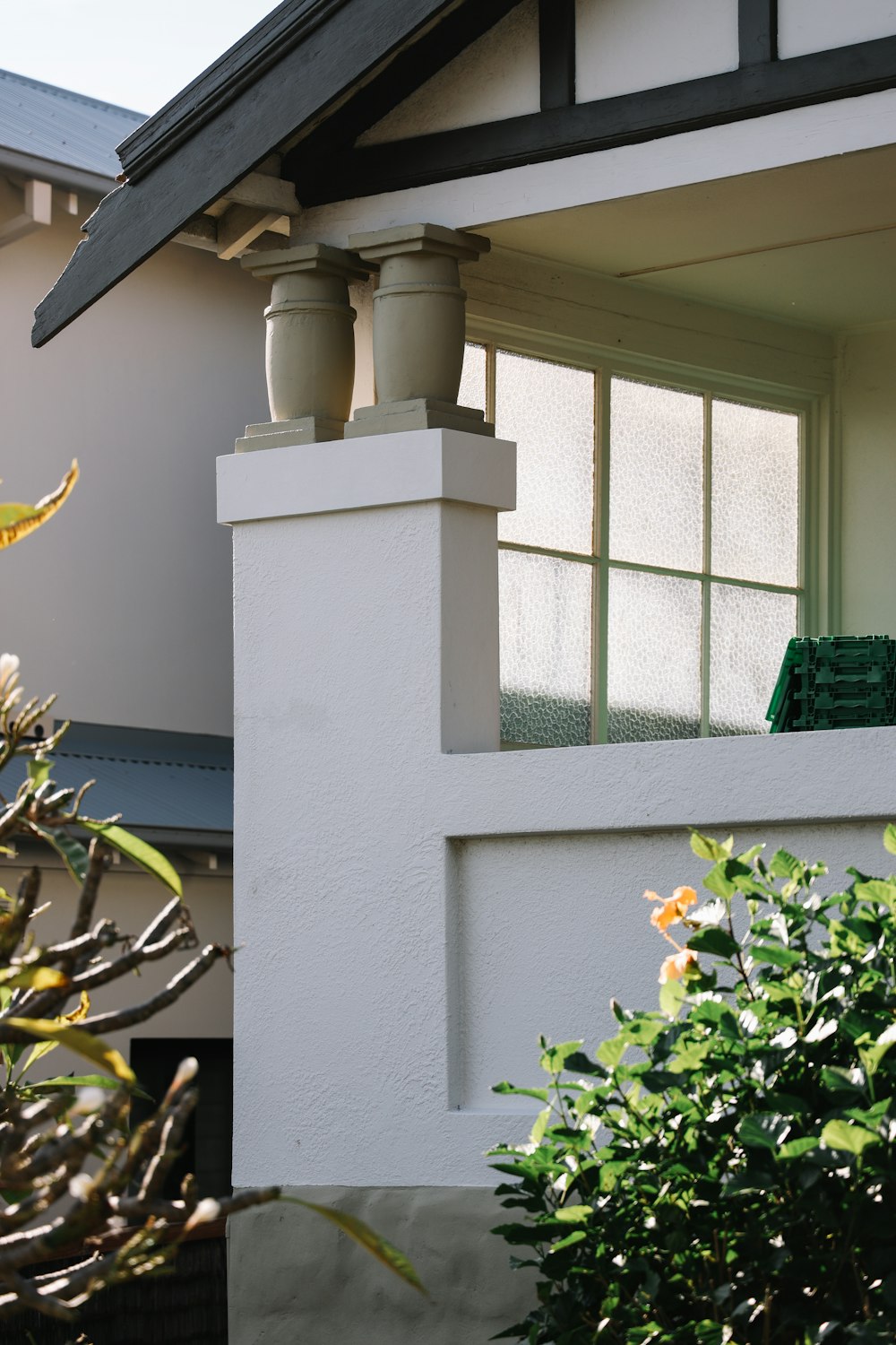 green plants near balcony