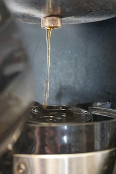 A high-quality liquid filling machine in action.