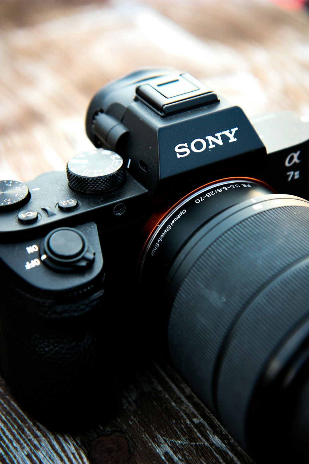 black Sony Alpha DSLR camera