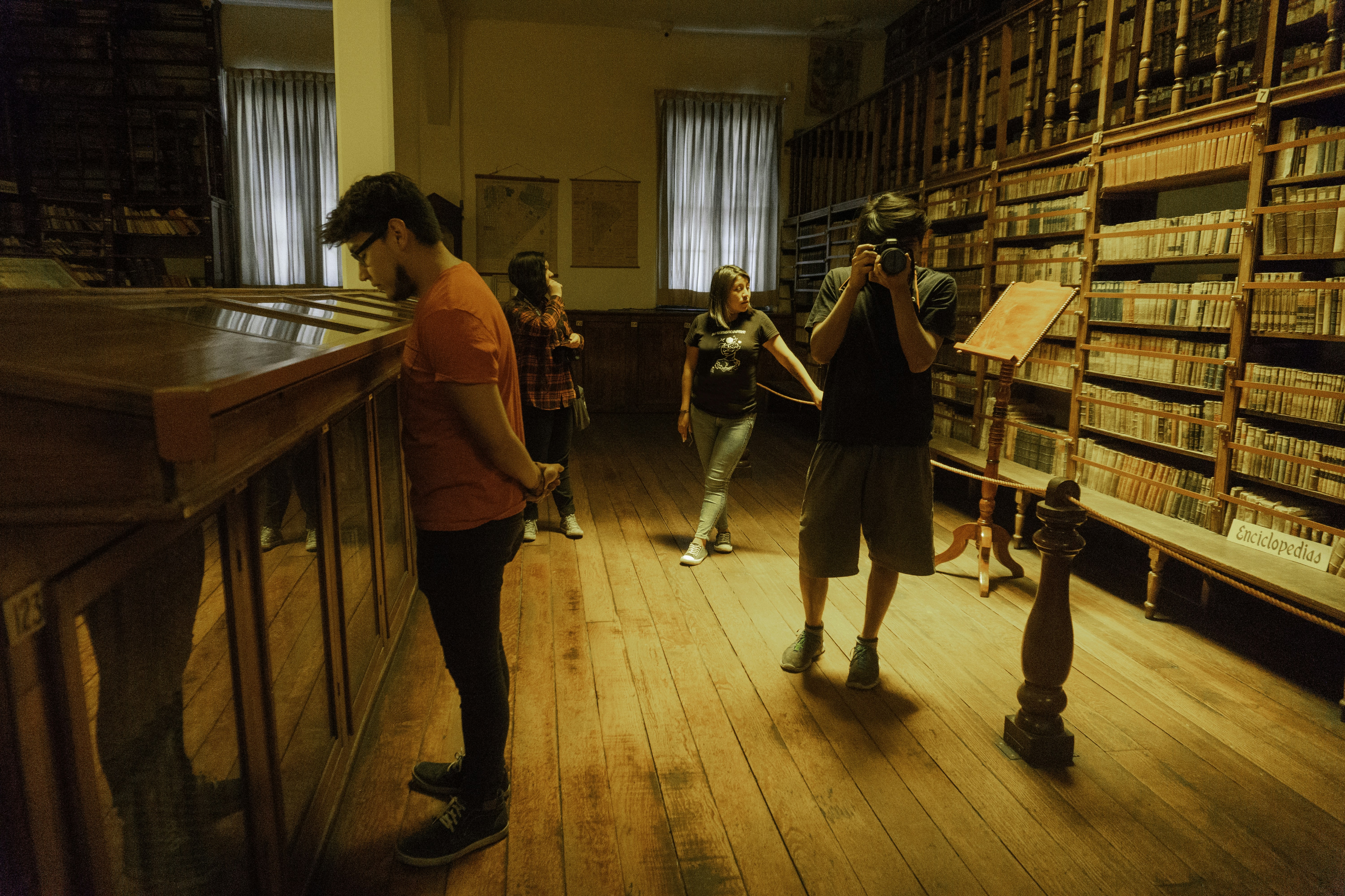 group of people inside museum