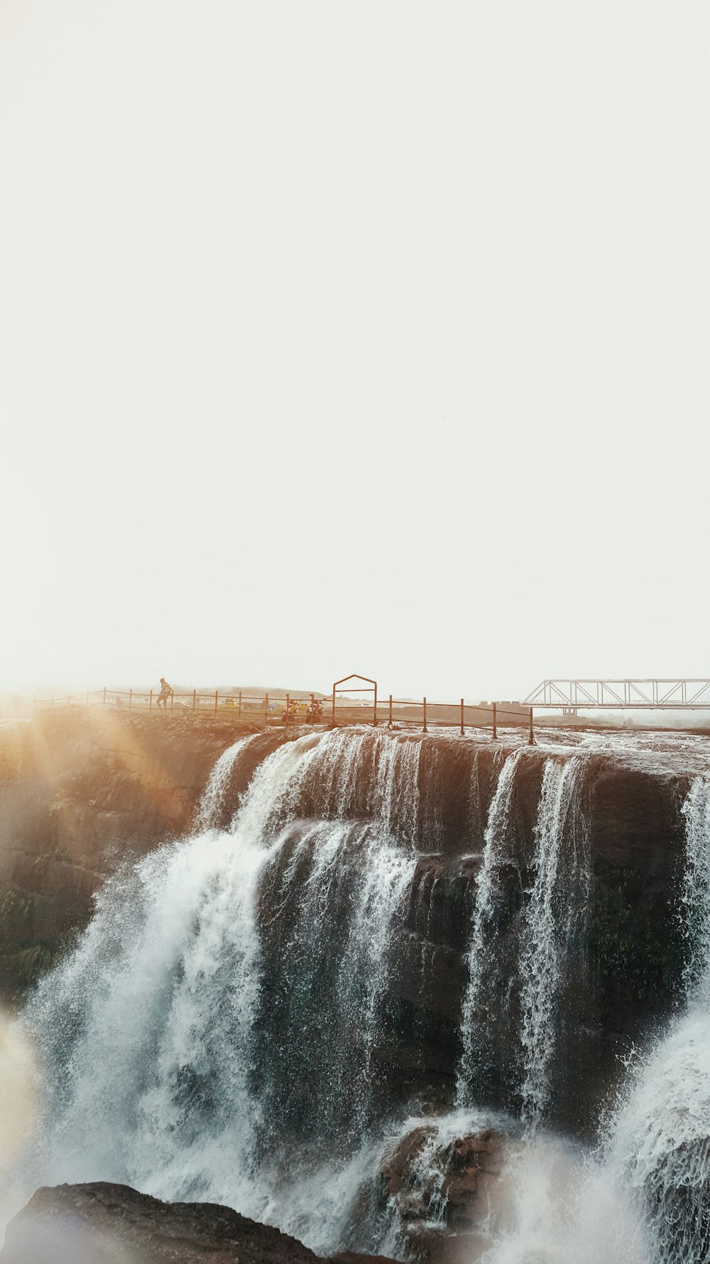 waterfalls on hill