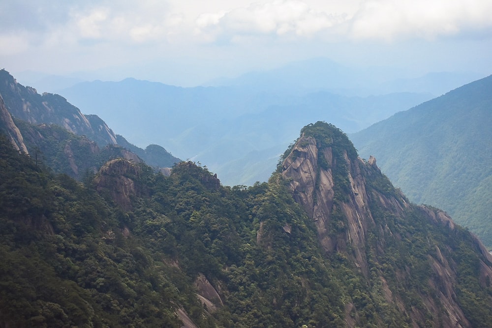 a view of a mountain range from a plane