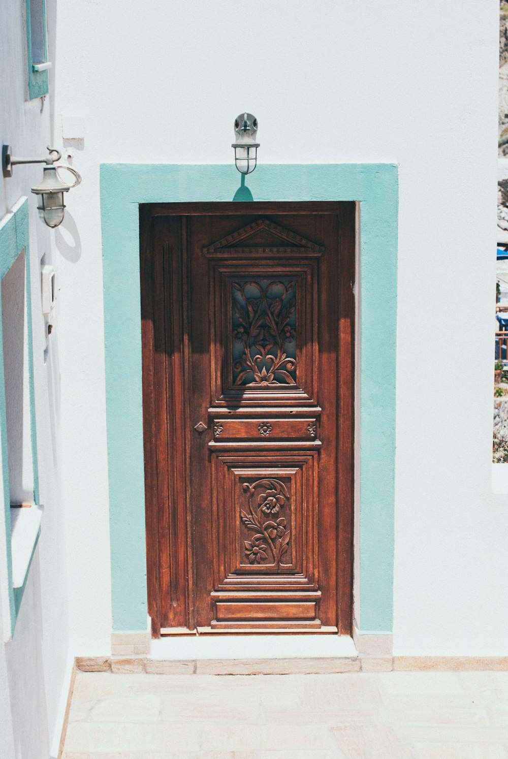 brown wooden door