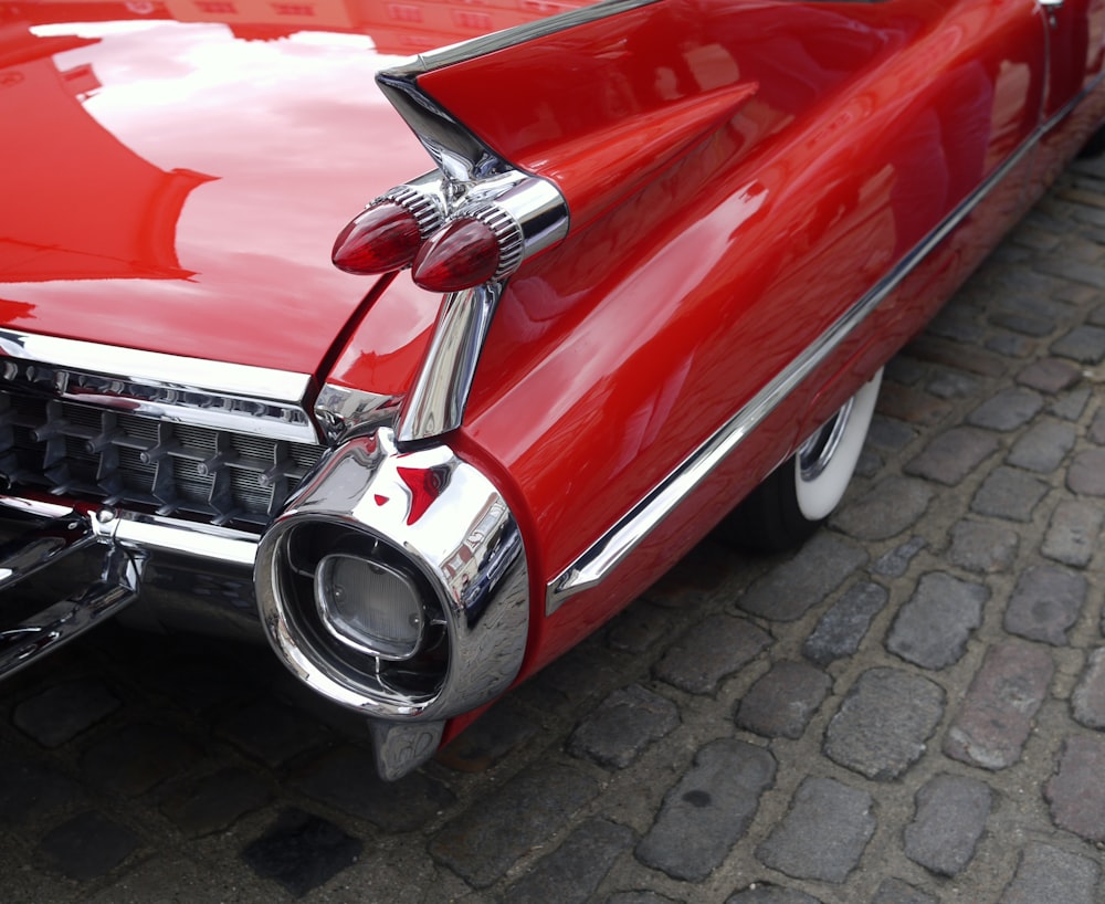 red and chrome classic car