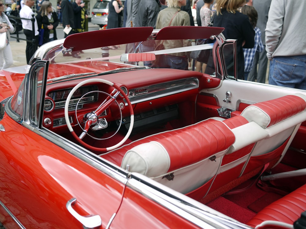 classic red convertible