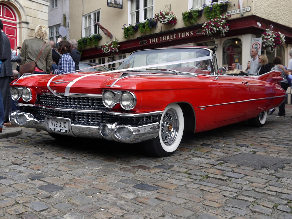 classic red convertible