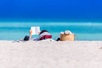 person lying on shore