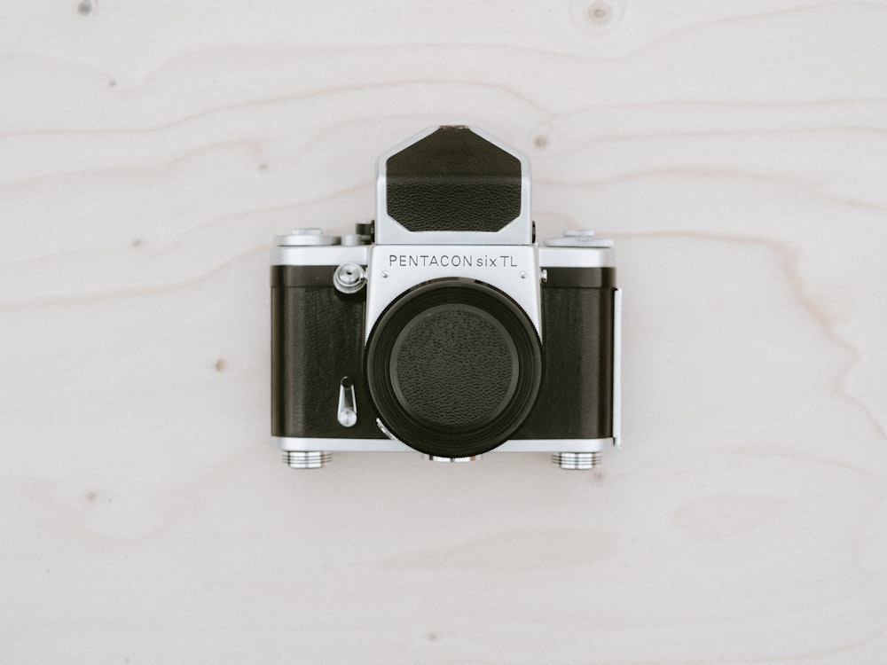 silver and black Pentacon camera