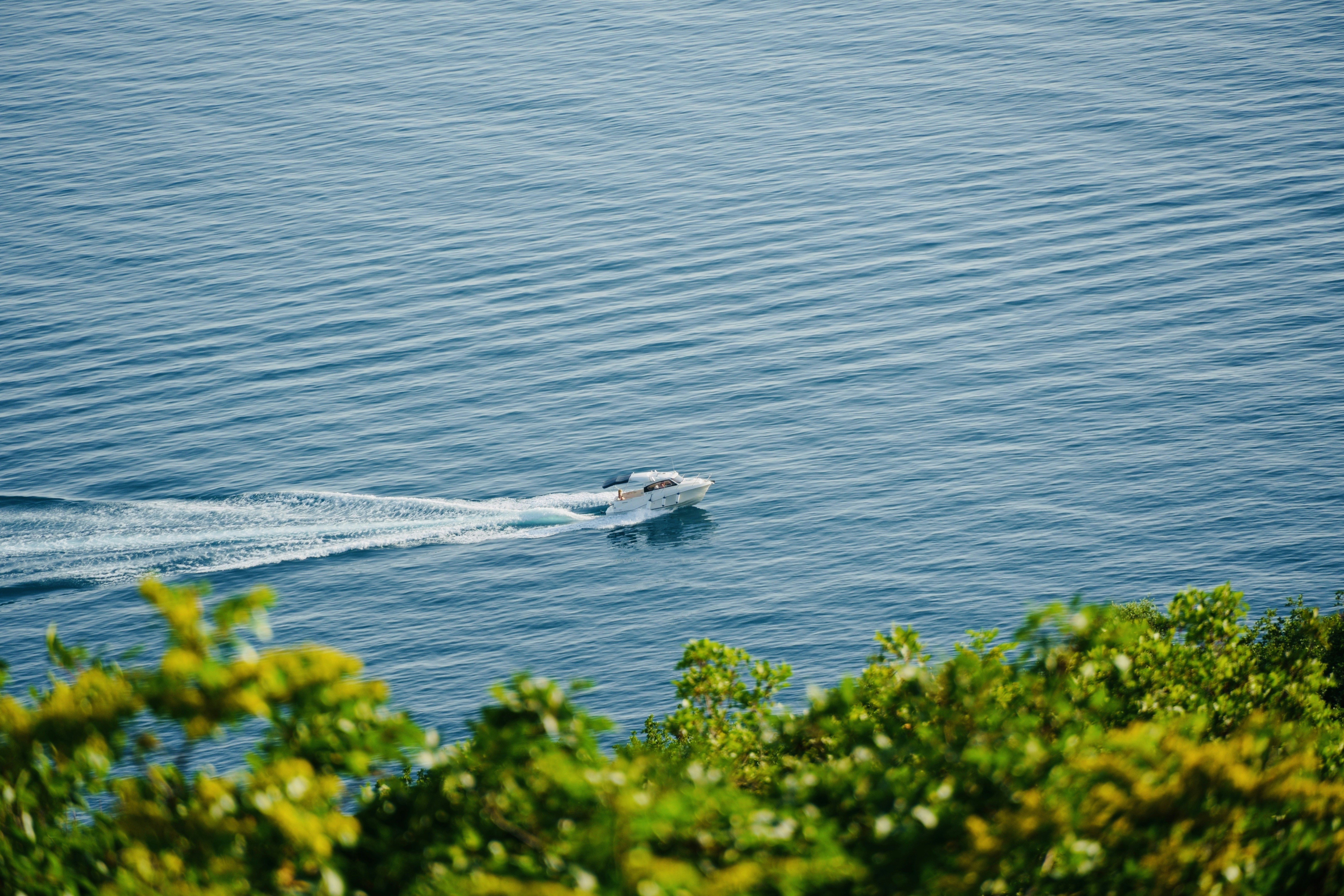 바다로 향하는 하얀 배