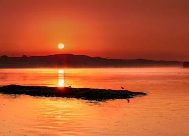 A serene sunrise over calm waters symbolizing inner peace and clarity.