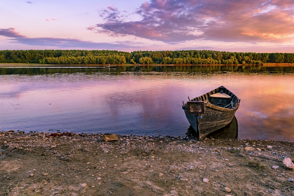 brown boat on body of water