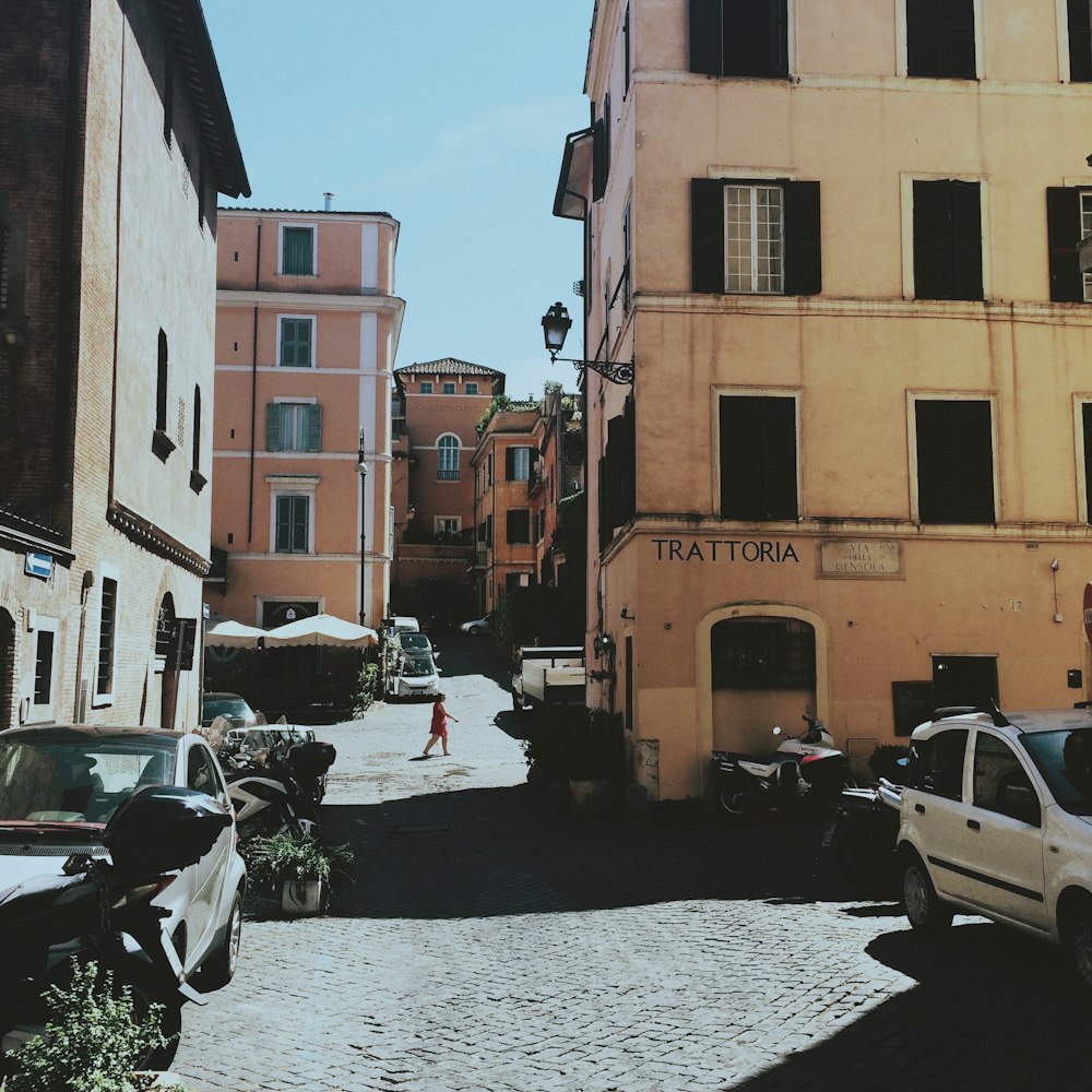 parked cars near building