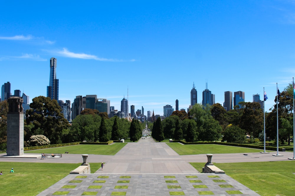 landscape photo of a plaza and garden