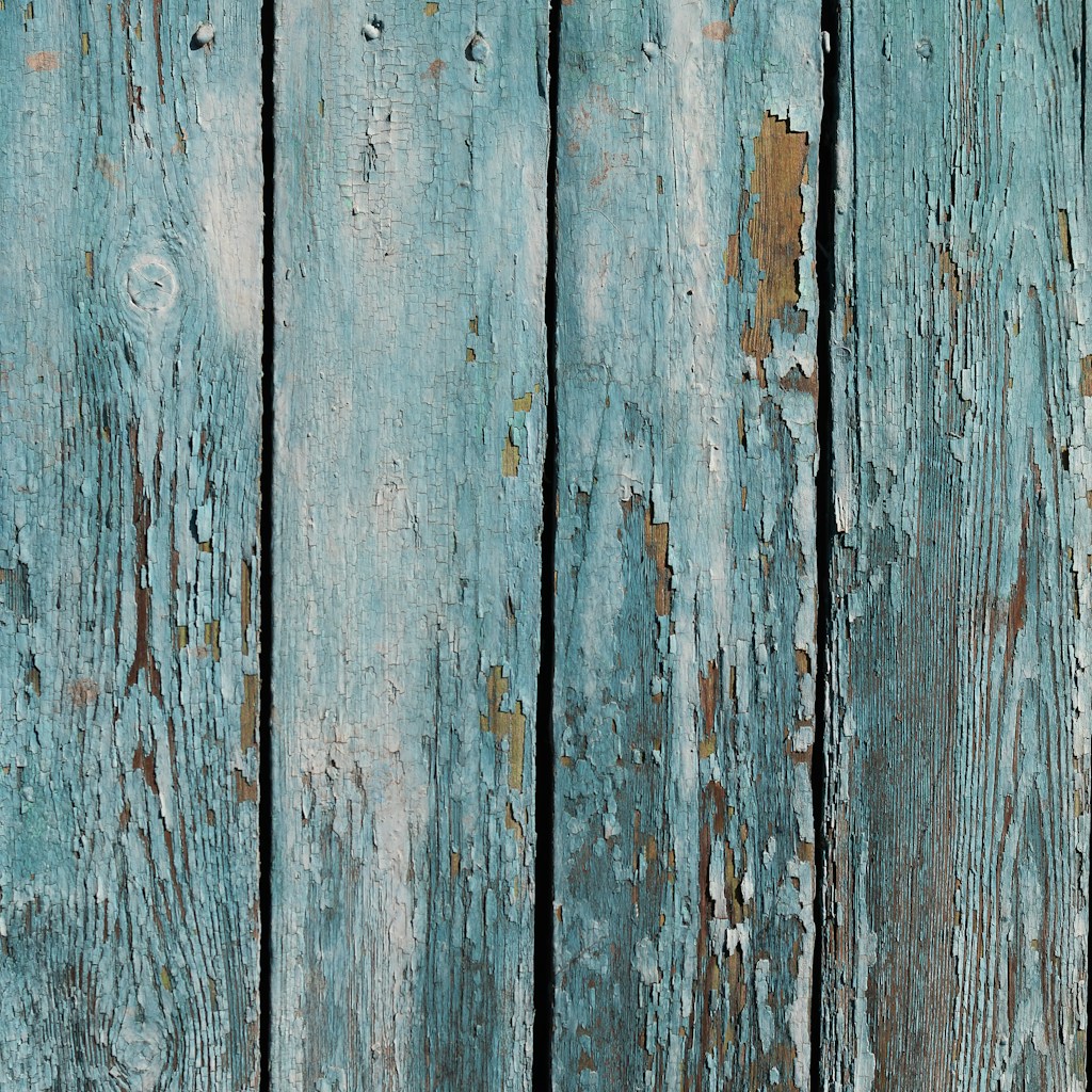 blue wooden fence