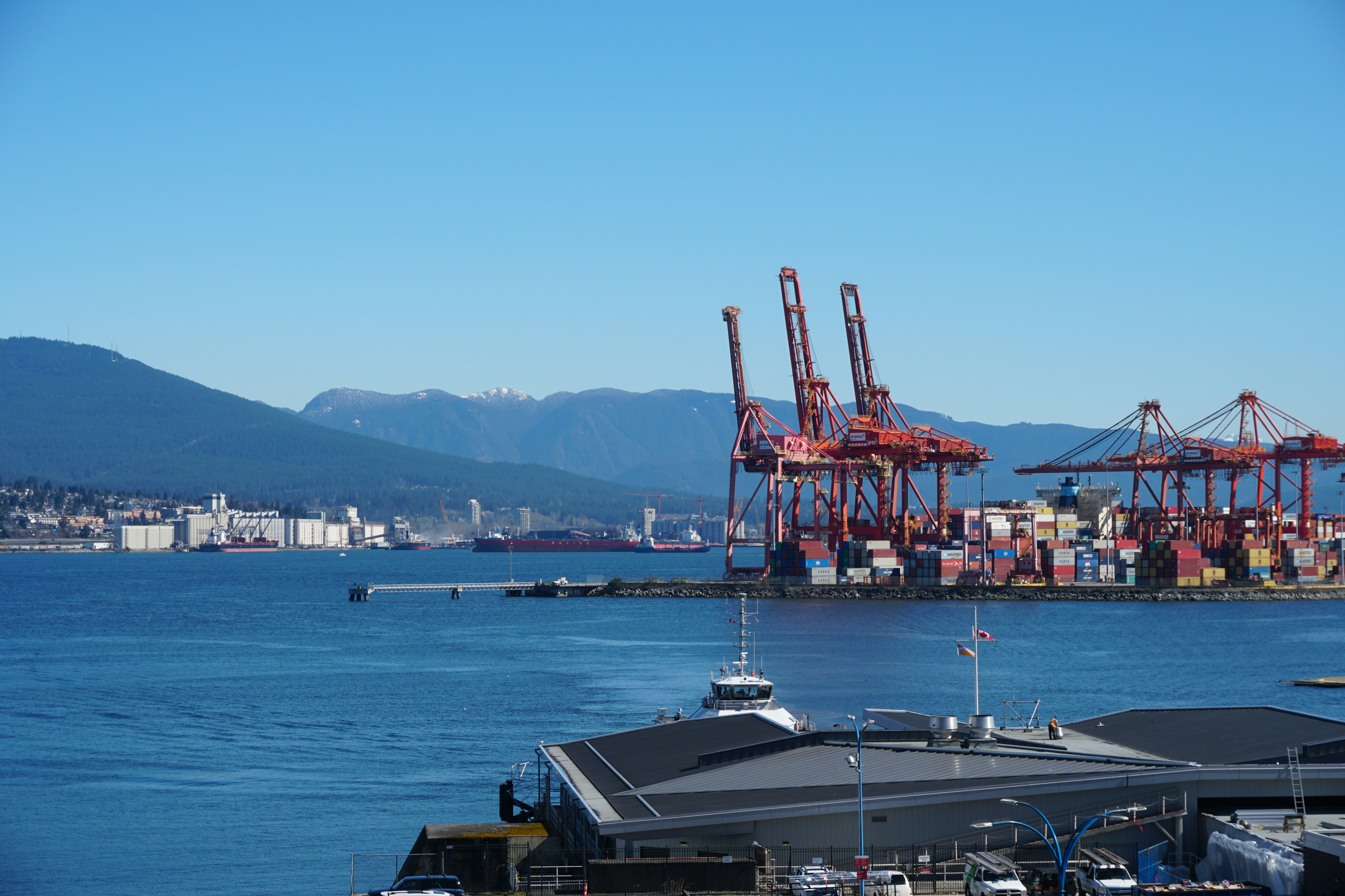 landscape photo of a containers on a lake
