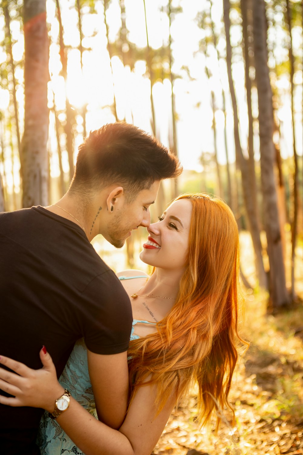 man holding woman