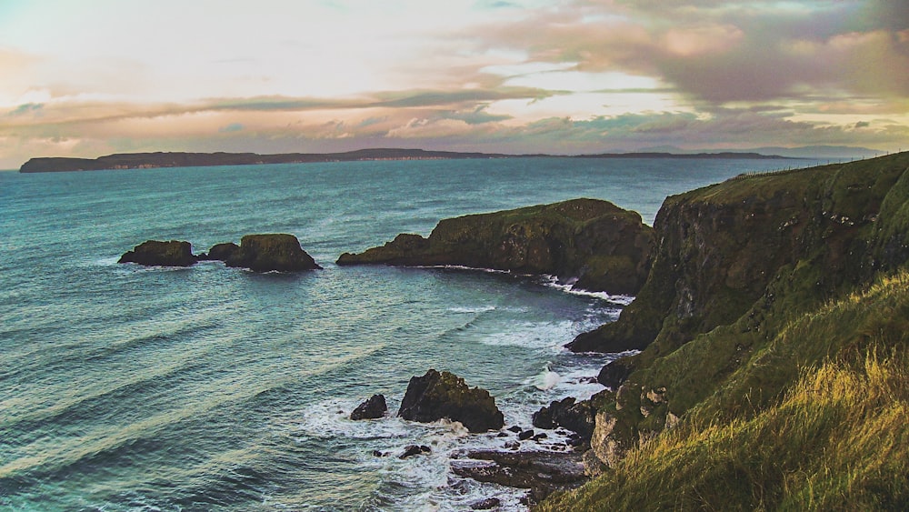 aerial photography of rock formation