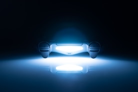 a close up of a car in the dark