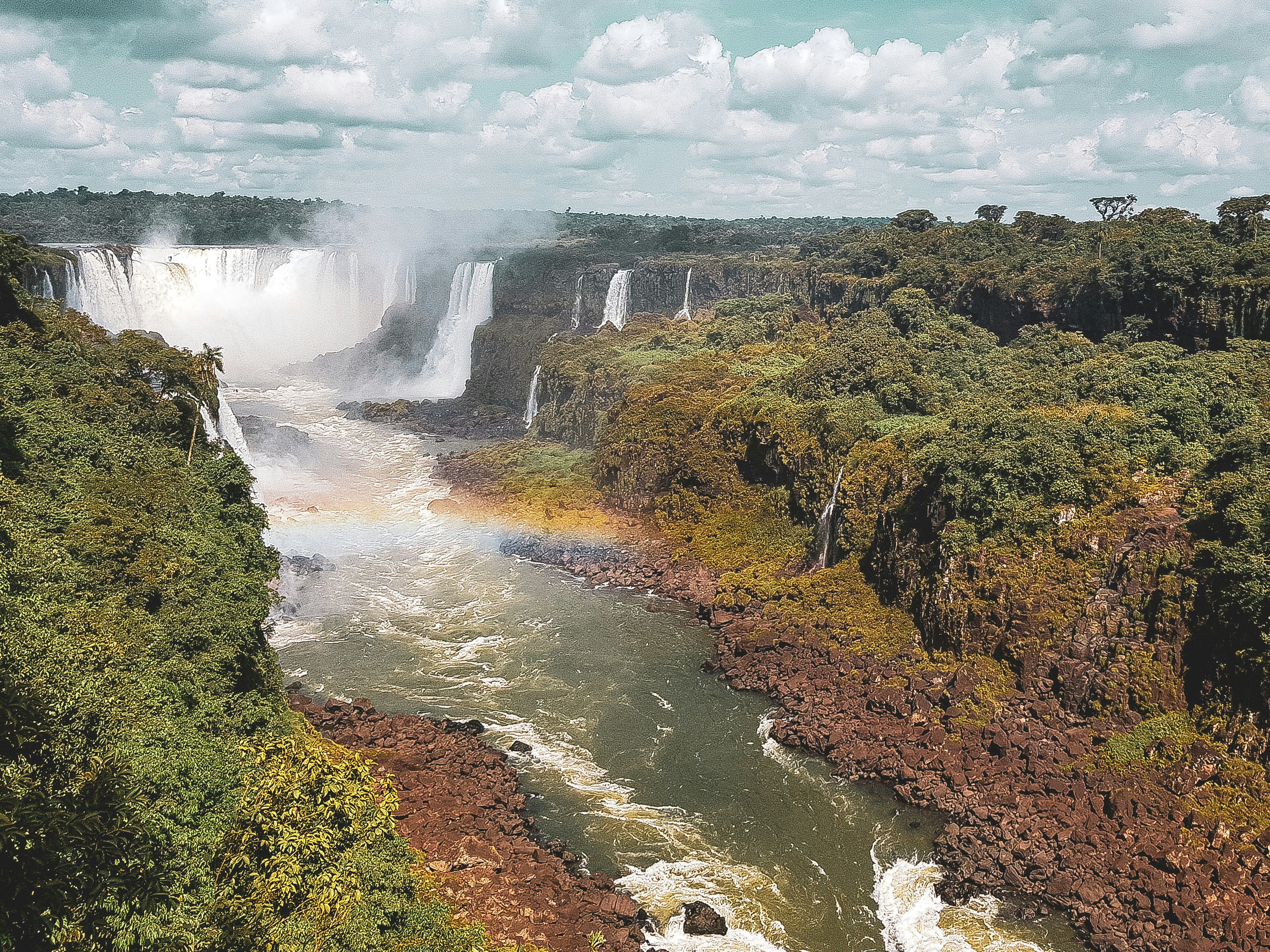 aerial photography of waterfalls during daytime, 