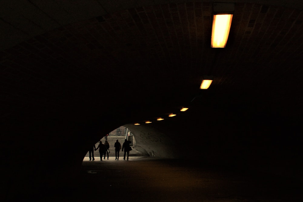 people inside tunnel