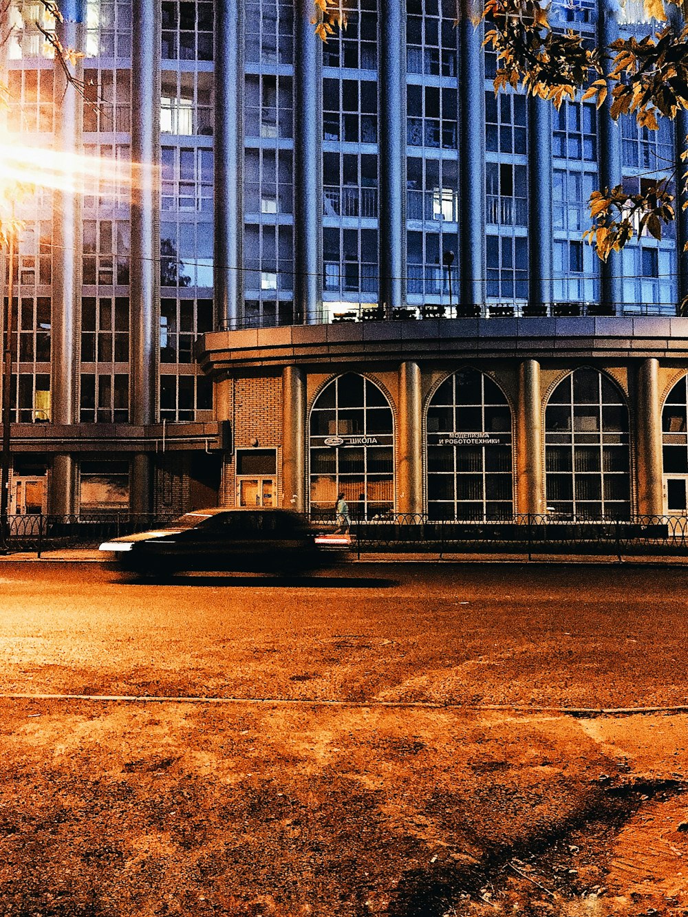 architectural photo of a gray building