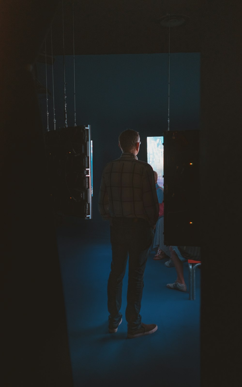 man standing on studio