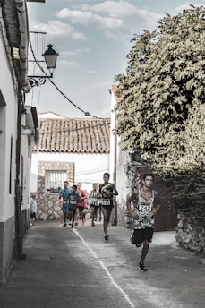 man running on pathway