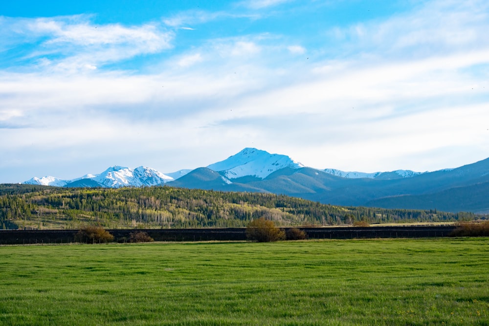 green mountain field during daytime