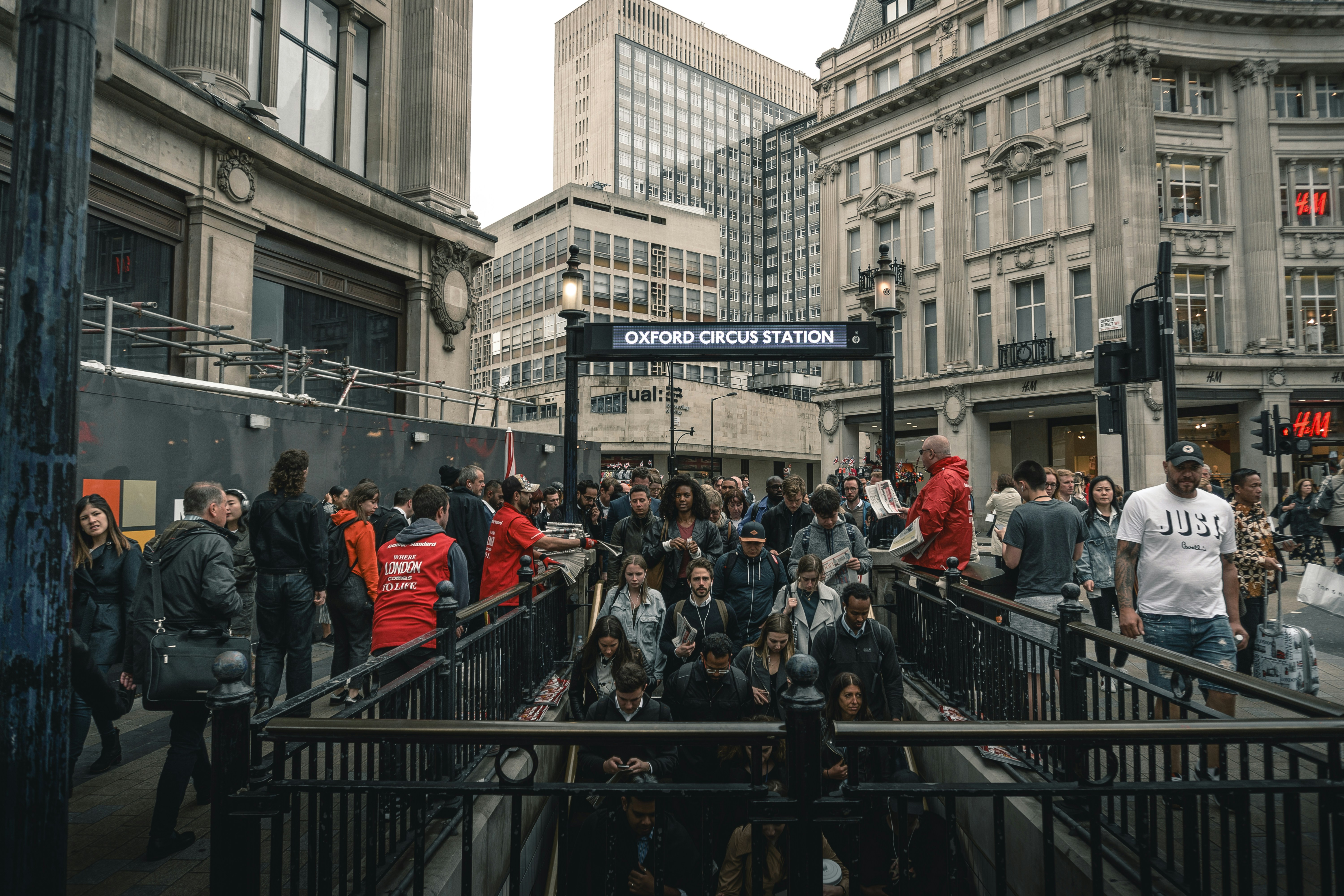 people walking near stairs