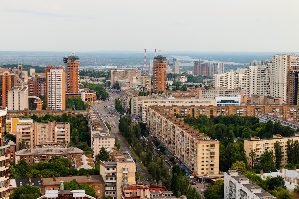 aerial photography of buildings